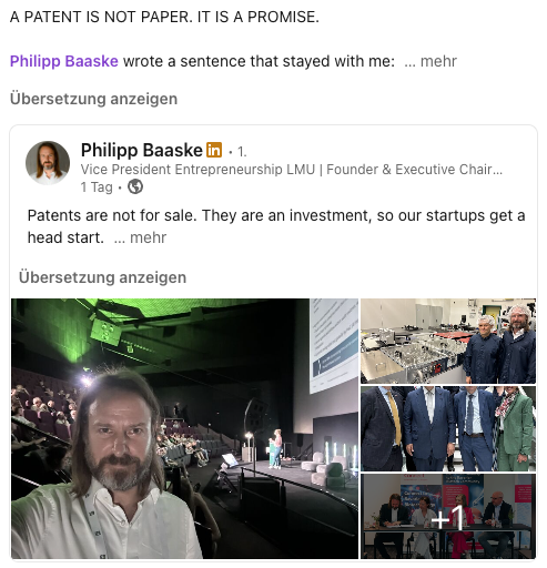 A PATENT IS NOT PAPER. IT IS A PROMISE by Martin Bonner - Founder Initiator CEO - Glow for Europe