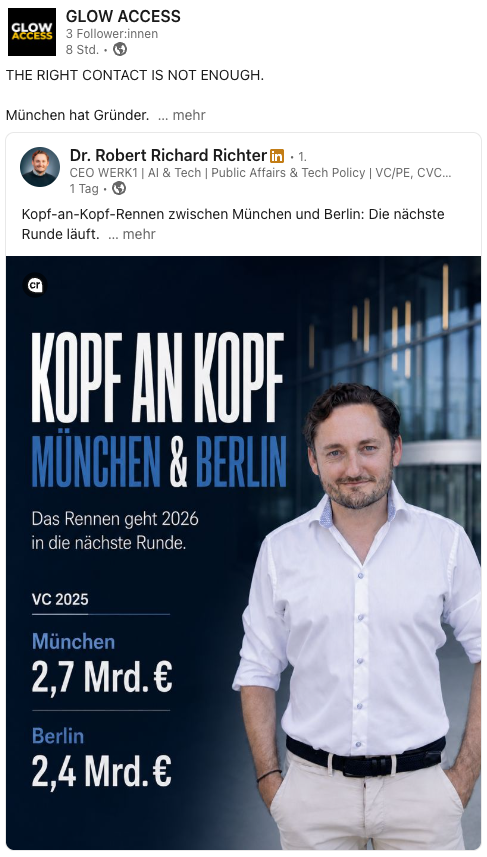 THE RIGHT CONTACT IS NOT ENOUGH. Martin Bonner GLOW ACCESS • part of GLOW FOR EUROPE First clarity. Then access. TRANSPARENCY: MODIFIED WITH GUNO AI