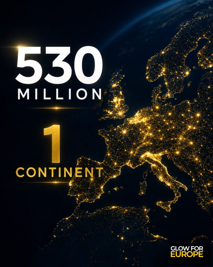 530 MILLION - 1 CONTINENT - GLOW FOR EUROPE by Martin Bonner